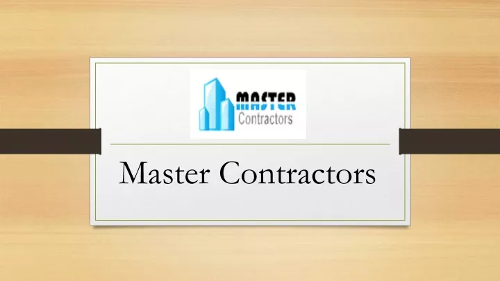 master contractors