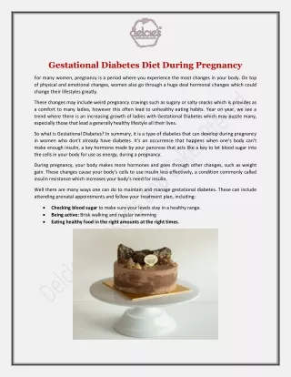 Gestational Diabetes Diet During Pregnancy