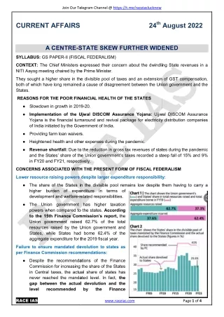 Current Affairs 24 August English by RaceIAS