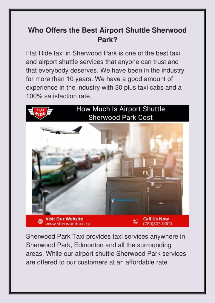 who offers the best airport shuttle sherwood park