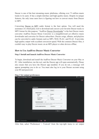 How to Convert Deezer to MP3