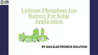 Specification Of Lithium phosphate ion battery for solar application