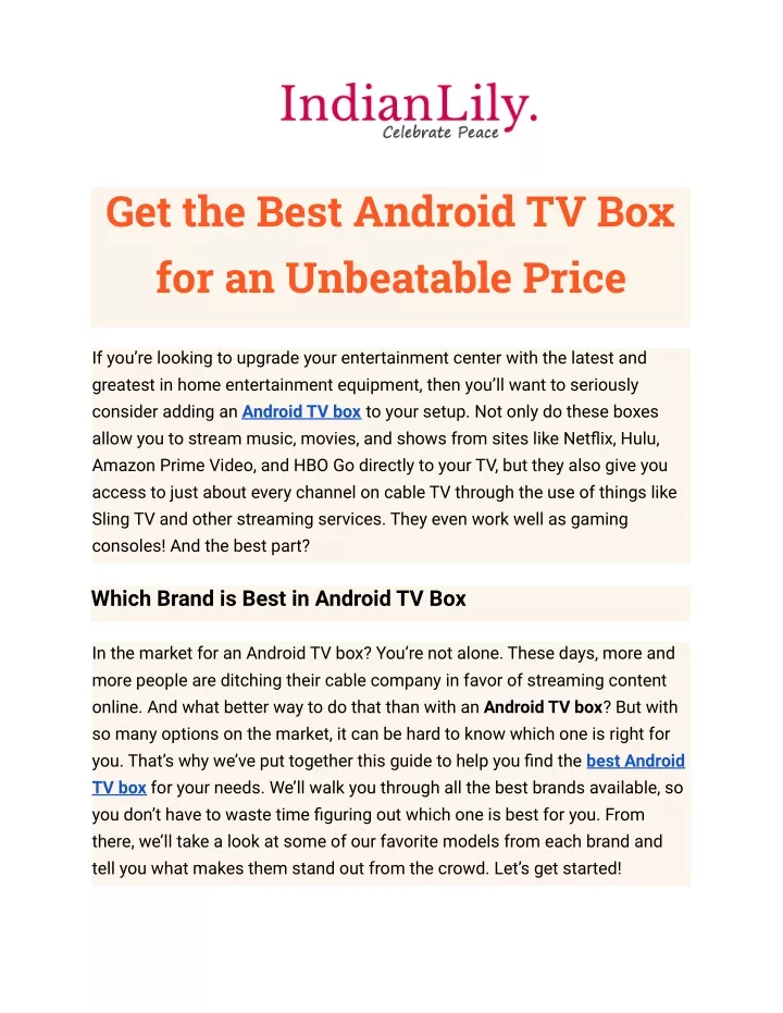 get the best android tv box for an unbeatable