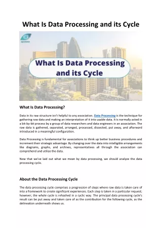 What Is Data Processing and its Cycle