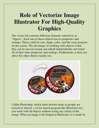 Role of Vectorize Image Illustrator For High-Quality Graphics