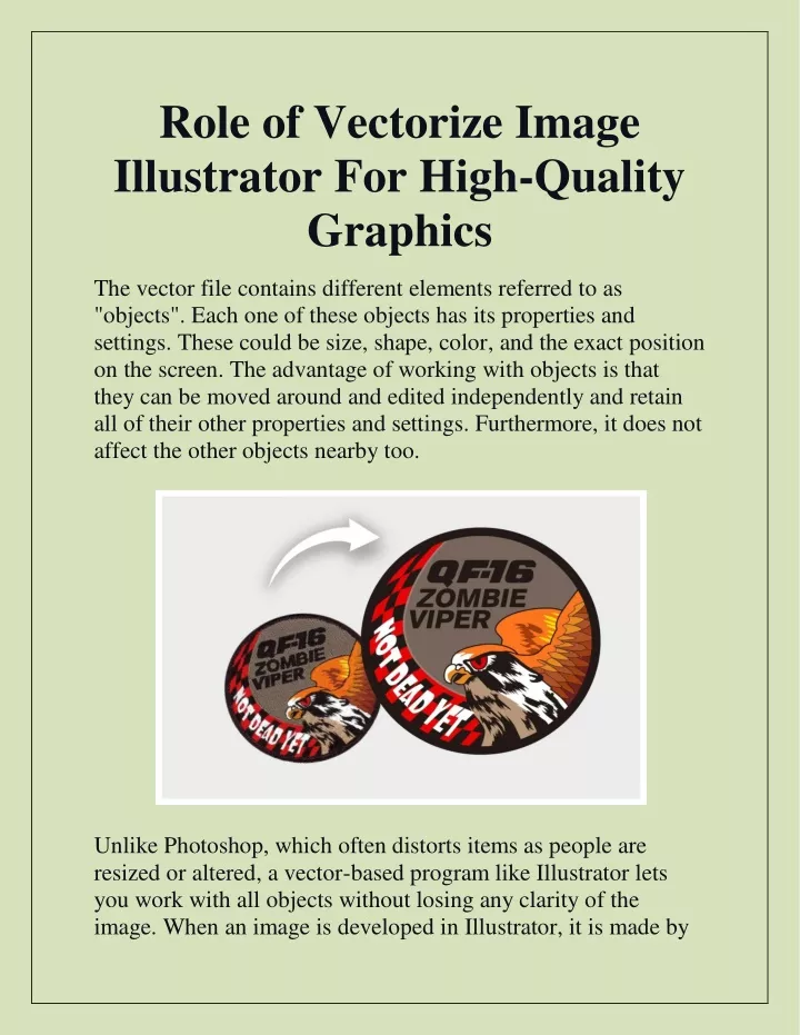 role of vectorize image illustrator for high
