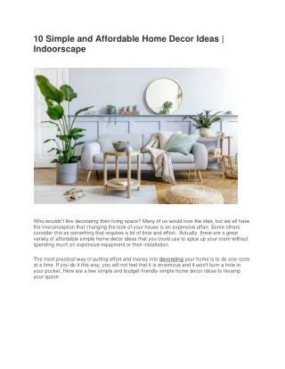 10 Simple and Affordable Home Decor Ideas