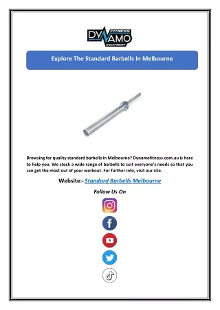 explore the standard barbells in melbourne