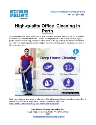 High-quality Office  Cleaning in Perth