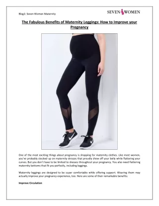 Maternity Leggings Can Help you to Improve your Pregnancy