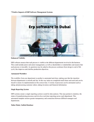 7 positive impacts of erp software management
