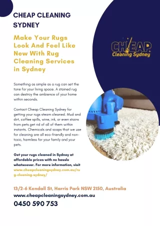 Make Your Rugs Look And Feel Like New With Rug Cleaning Services in Sydney
