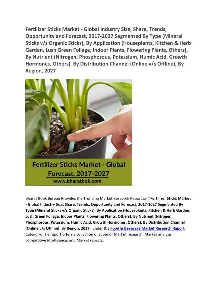 fertilizer sticks market global industry size