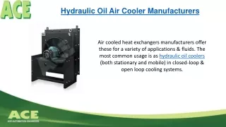 Hydraulic Oil Cooler & Air Cooled Heat Exchanger Manufacturers