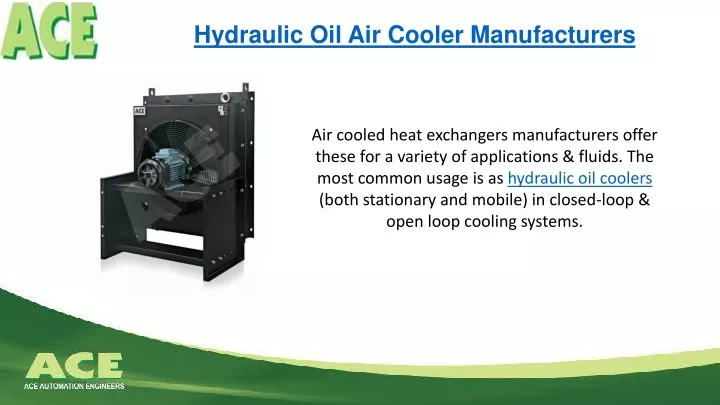 hydraulic oil air cooler manufacturers