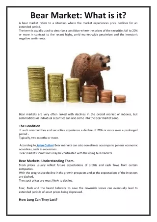What is Bear market and how it works