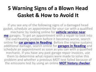 5 warning signs of a blown head gasket how to avoid it