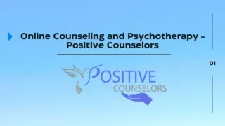 Online Counseling and Psychotherapy - Positive Counselors
