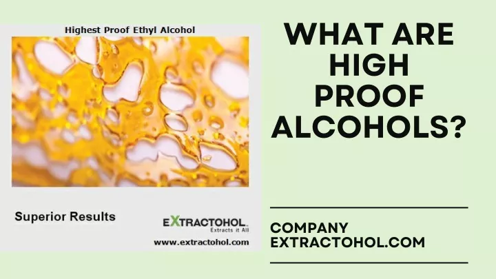 what are high proof alcohols