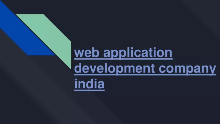 web application development company india