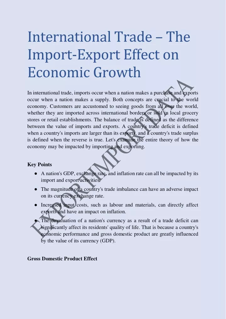 international trade the import export effect