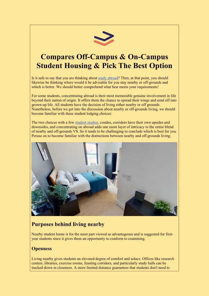 compares off campus on campus student housing
