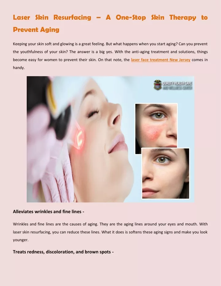 laser skin resurfacing a one stop skin therapy to