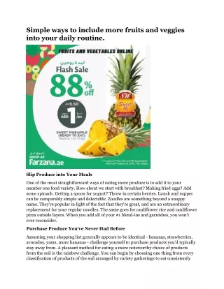 simple ways to include more fruits and veggies