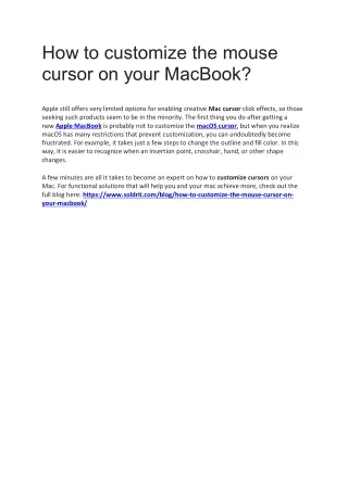 how to customize the mouse cursor on your macbook