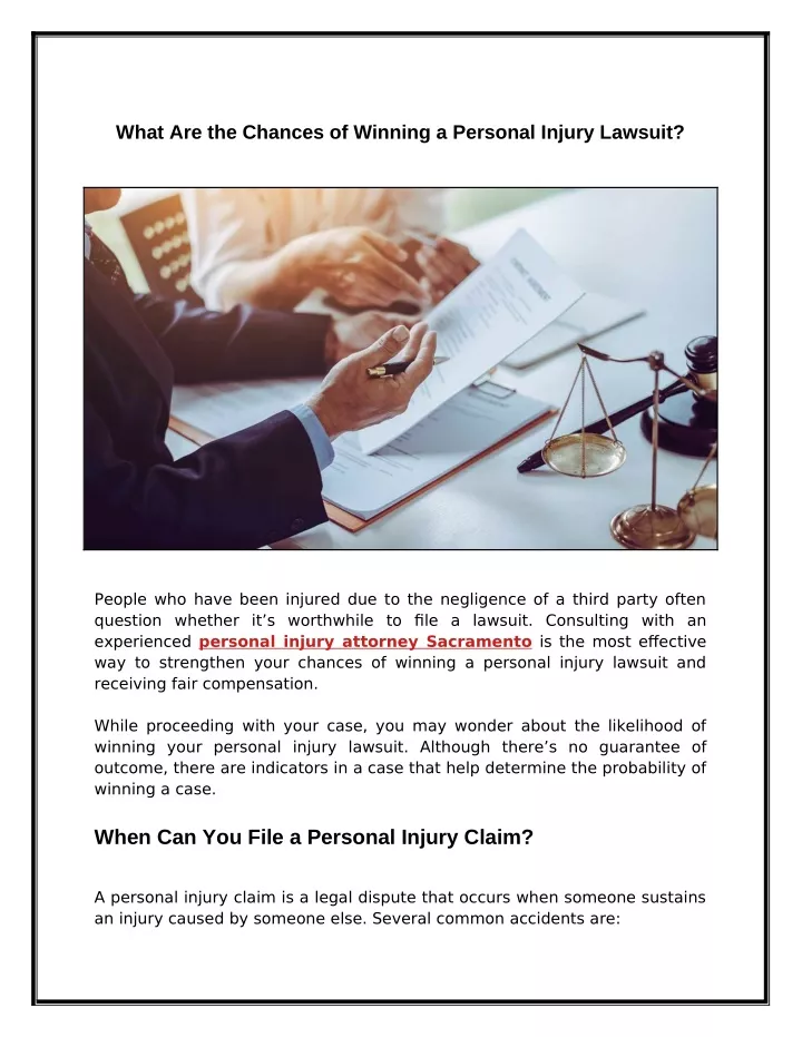 what are the chances of winning a personal injury