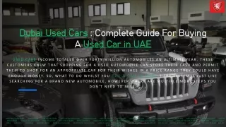 Dubai Used Cars Complete Guide For Buying A Used Car in UAE_