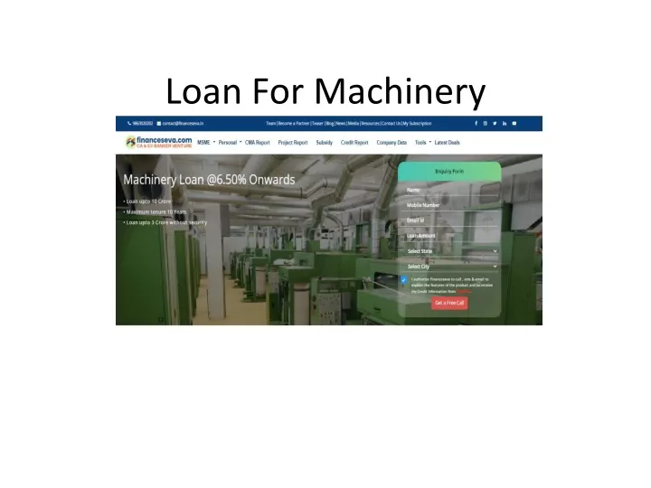loan for machinery