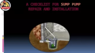 A Checklist for sump pump repair and installation