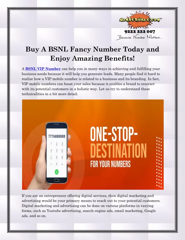 buy a bsnl fancy number today and enjoy amazing