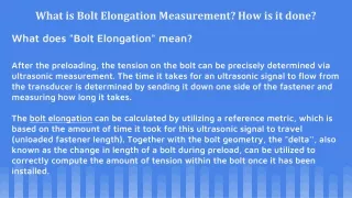 what is bolt elongation measurement how is it done