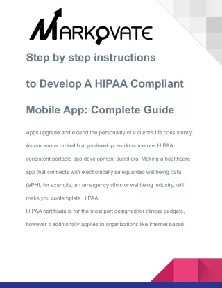 Step by step instructions to Develop A HIPAA Compliant Mobile App Complete Guide