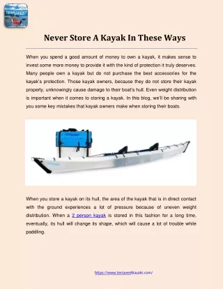 Never Store A Kayak In These Ways