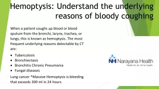 Hemoptysis: Understand the underlying reasons of bloody coughing