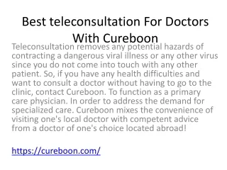 Best teleconsultation For Doctors With Cureboon