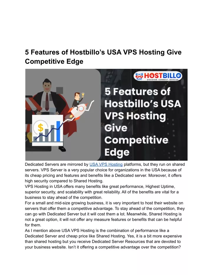 5 features of hostbillo s usa vps hosting give