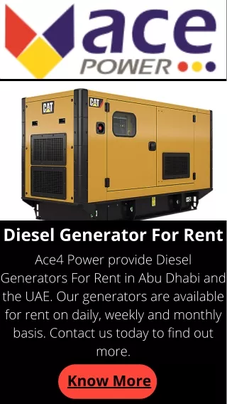 Diesel Generator For Rent