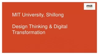 mit university shillong design thinking digital transformation