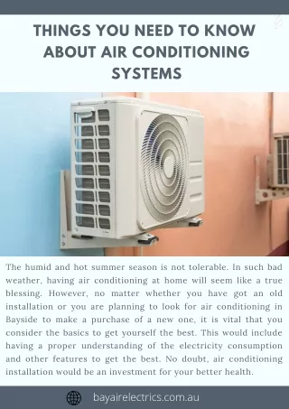 Things You Need to Know  About Air Conditioning Systems