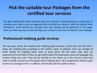 Pick the suitable tour Packages from the certified tour services