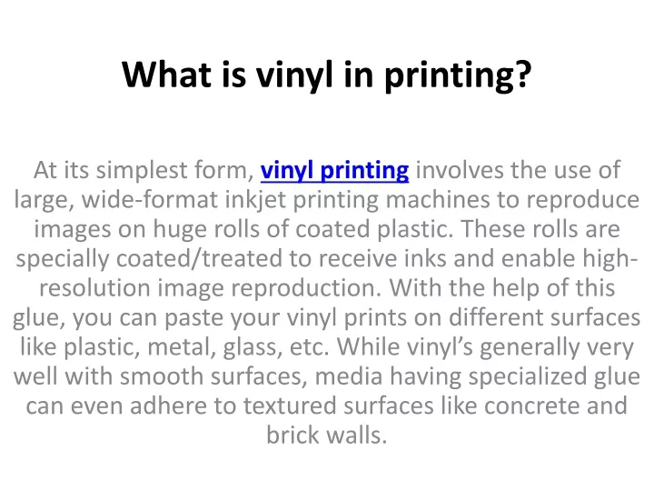 what is vinyl in printing