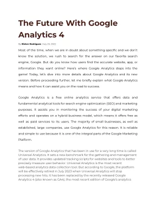 The Future With Google Analytics 4