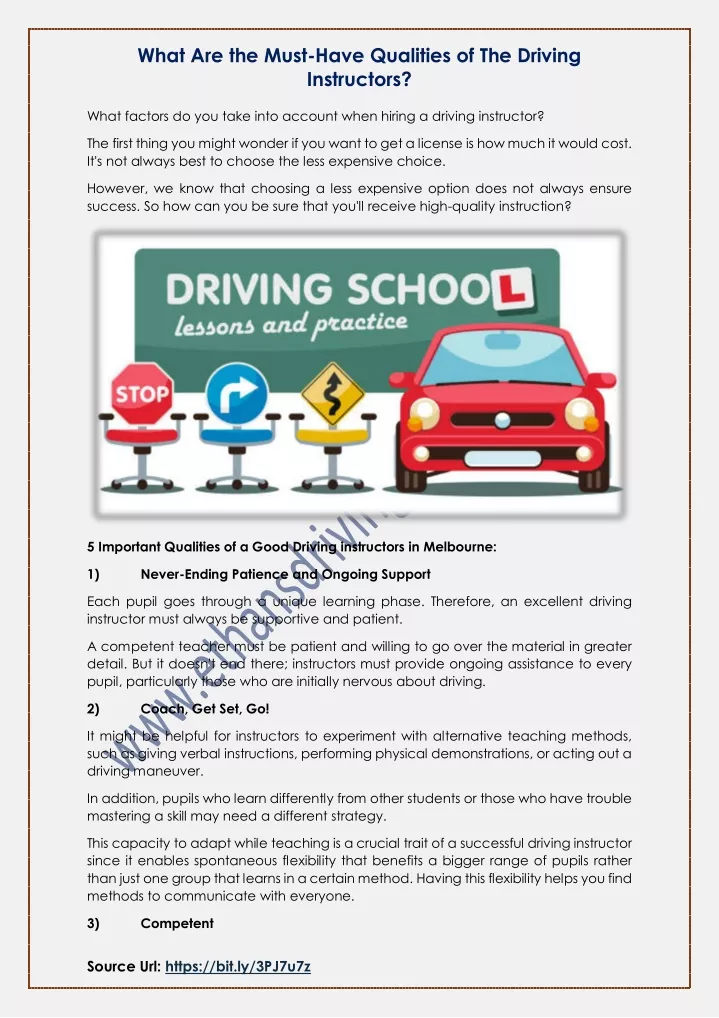what are the must have qualities of the driving