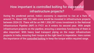 How important is controlled bolting for successful infrastructure projects_