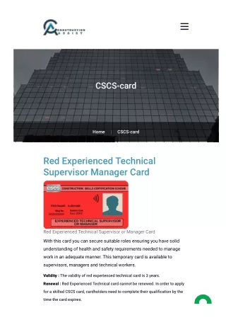 Red Experienced Technical Card
