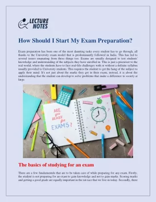 How Should I Start My Exam Preparation? - LectureNotes